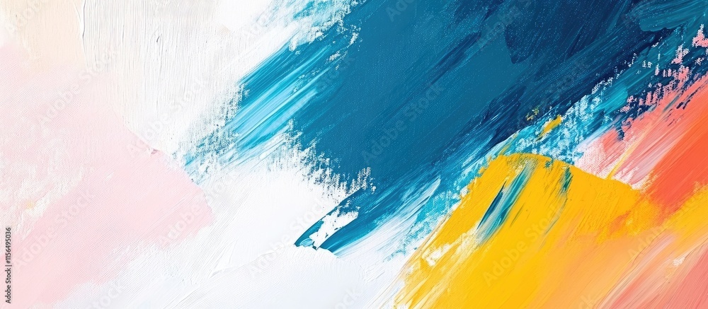 Poster vibrant abstract brush stroke art background ideal for text placement in creative projects and desig