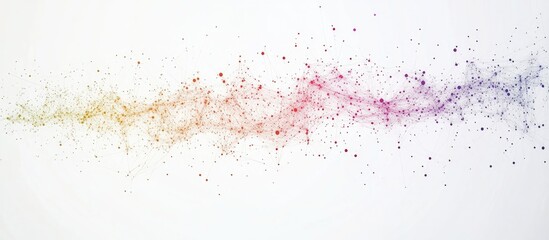 Obraz premium Colorful Abstract Digital Network with Interconnected Dots and Lines on a White Background for Creative Text Placement