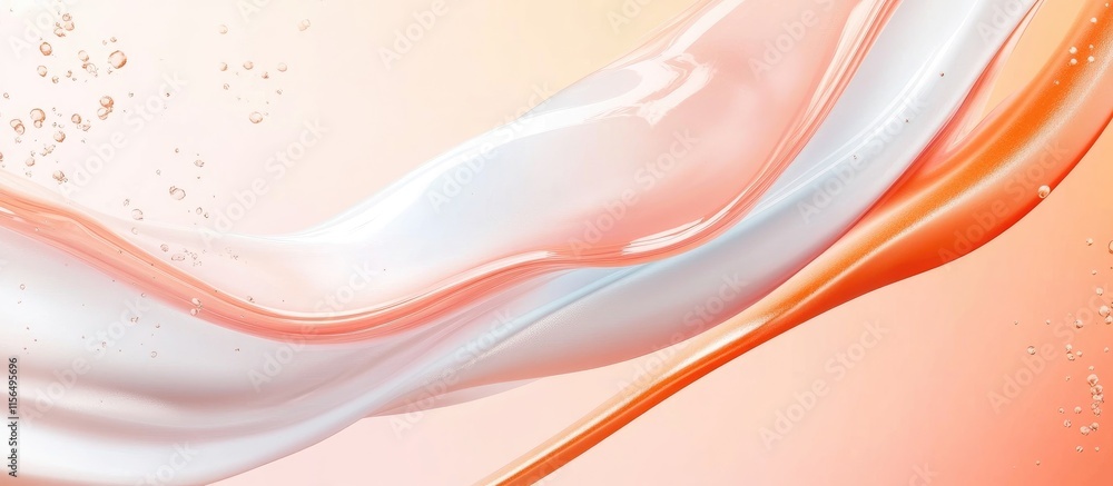 Poster dynamic abstract background in peach and white tones with blank space for text or graphics use