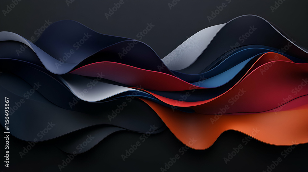 Poster abstract colorful waves flowing dynamically, creating a visually stunning and textured masterpiece o