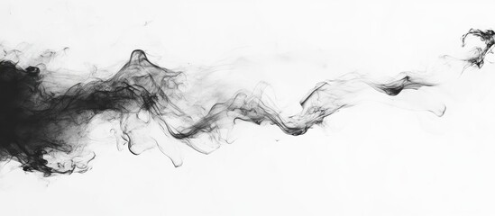 Obraz premium Black Ink Smoke Tendril Abstract Background with Space for Text and Creative Design Elements for Artistic and Modern Applications