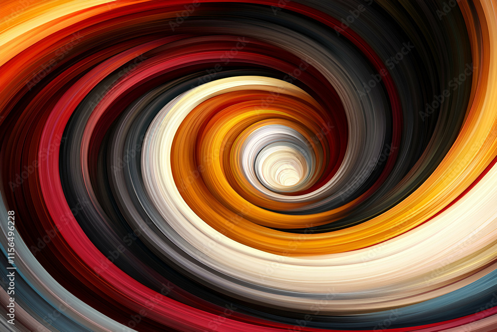 Poster abstract swirling vortex of hues, colors intertwine dynamically into a tunnel of warm and cool shade