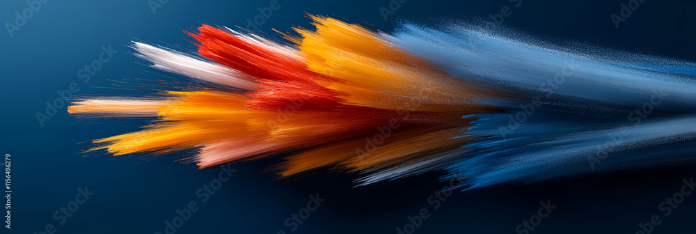 Poster vibrant hues exploding in dynamic abstract art, colors dance and flow effortlessly on dark backgroun