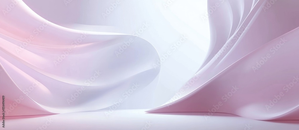 Poster elegant abstract background with soft curves and light colors offering ample copyspace for text or g
