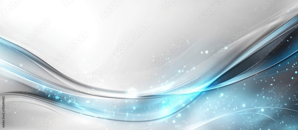 Poster abstract futuristic technology background with glowing lines and dots in blue and gray featuring spa