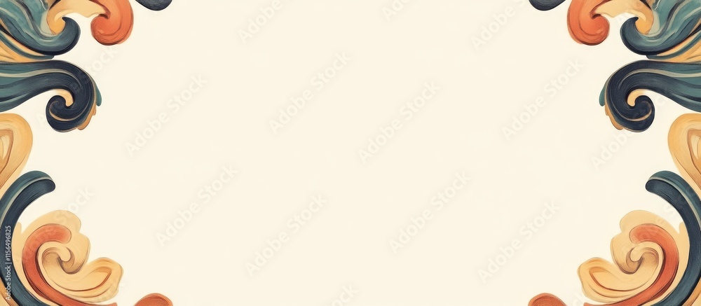 Aufkleber etruscan inspired abstract artwork background featuring ornate border and blank space for text or de