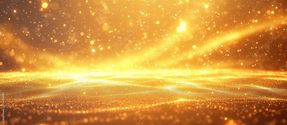 Poster radiant abstract energy field with particles and illuminated background for text overlay