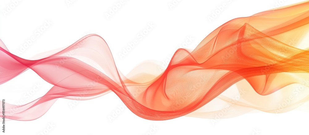 Poster vibrant abstract waves in red and orange hues with ample empty space for text and design elements