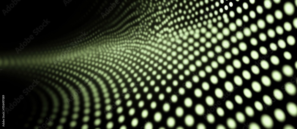 Poster abstract green digital wave pattern with copyspace for text and data visualization background