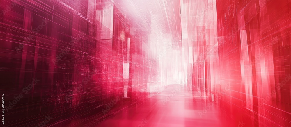 Poster futuristic abstract digital tunnel background with red hues for modern technology presentations and 