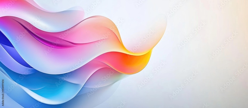Poster abstract wavy colorful background with smooth gradient lines and space for custom text or branding