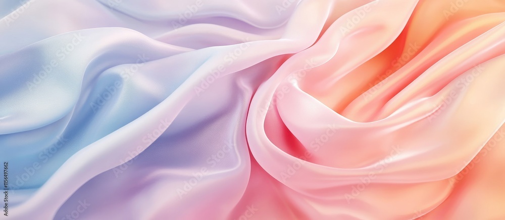 Poster pastel fabric drapery in soft hues with bright empty space ideal for text or design layouts