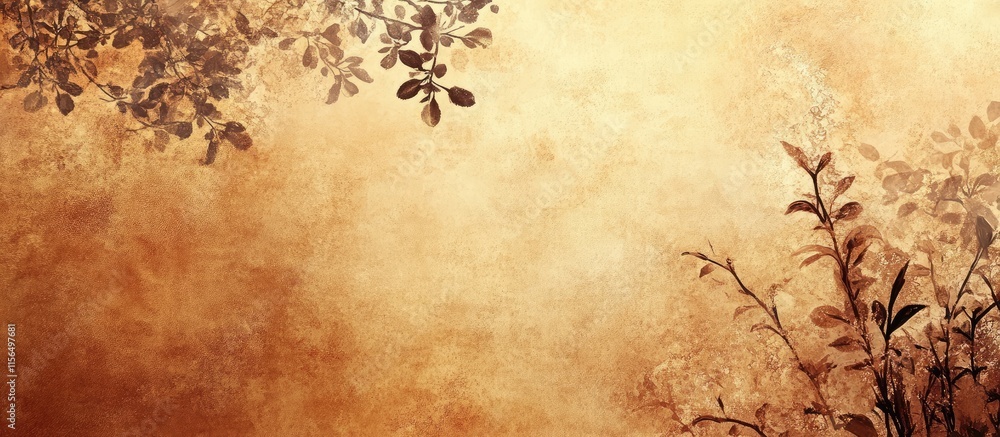 Aufkleber organic brown and golden earthy tones background creating an opulent and inviting atmosphere with sp