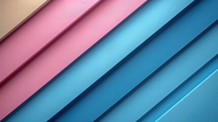 Obraz premium A colorful abstract image featuring diagonal stripes in pastel shades of pink and blue.