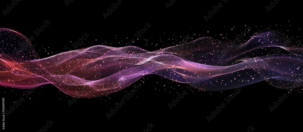 Poster Vibrant Abstract Wave Formations with Empty Space for Your Custom Text and Digital Network Elements