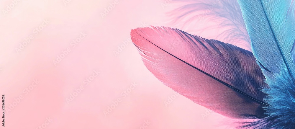 Poster pastel background featuring dark feathers with soft shadows ideal for creating elegant banners and t