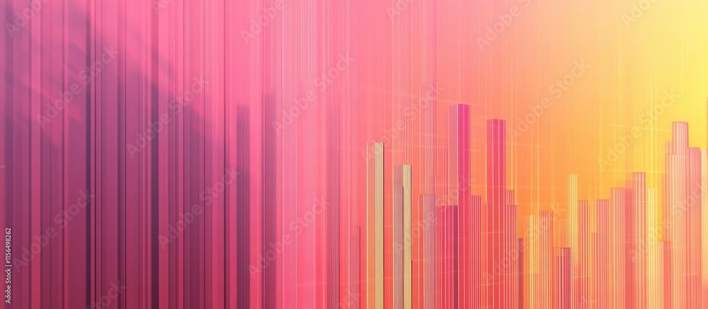 Poster colorful abstract bar graph representing business profits growth with space for text or data visuali