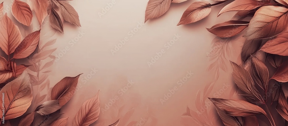 Poster autumn leaves frame design with warm colors creating a cozy ambiance and blank space for customizabl