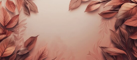 Autumn leaves frame design with warm colors creating a cozy ambiance and blank space for customizable text or messages