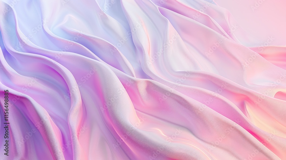 Poster a soft, flowing fabric with pastel hues creating a serene and calming visual effect.