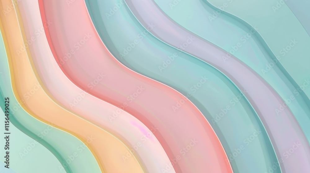 Aufkleber a smooth, wavy abstract design featuring pastel colors creating a calming visual effect.