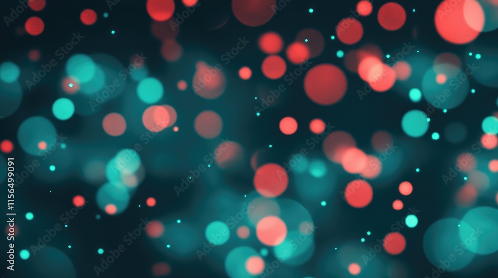 Poster abstract blurred light red and turquoise background with soft bokeh effect and space for text placem