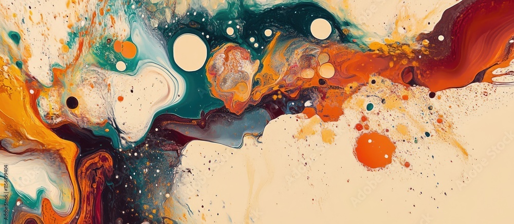 Aufkleber vibrant abstract art explosion featuring fluid shapes and colors with space for text ideal for banne