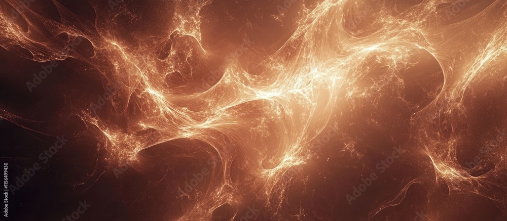 Poster Abstract glowing particles and flowing lines creating an ethereal background representing dynamic processes with space for text or design elements