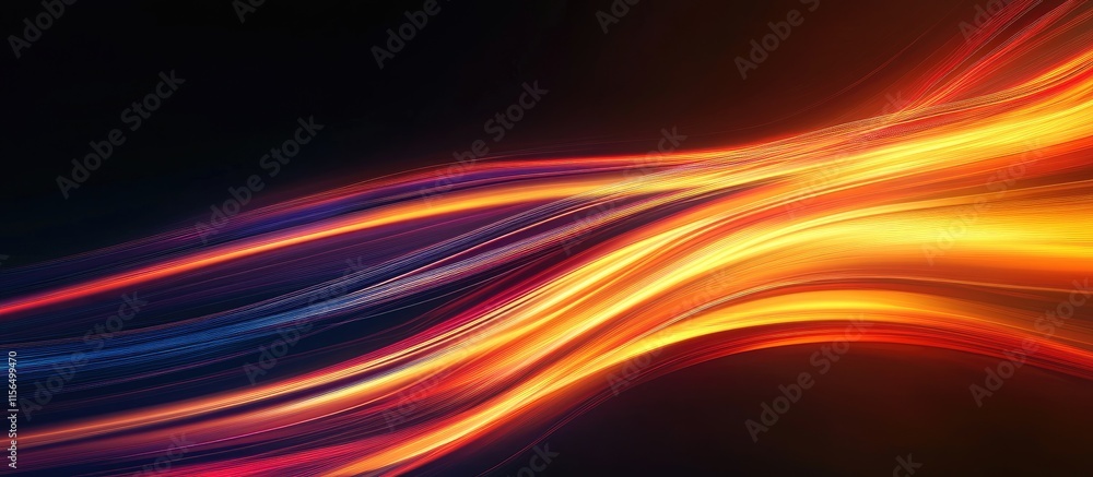 Poster vibrant abstract energy lines creating motion effects suitable for financial charts with space for t