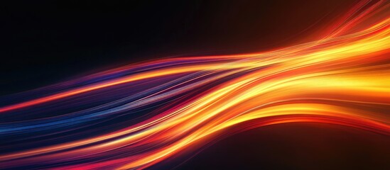 Naklejka premium Vibrant abstract energy lines creating motion effects suitable for financial charts with space for text or data overlays