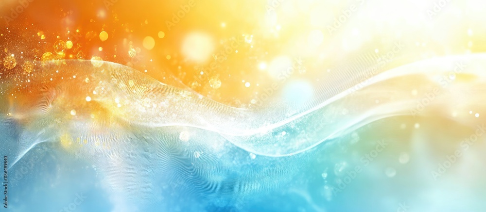Poster abstract digital wave design with bright colors for data visualization and copyspace for text inclus
