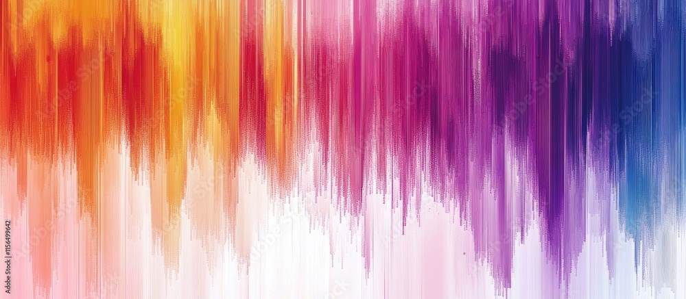 Poster vibrant abstract digital glitch art featuring colorful pixel noise and smooth gradients with ample s