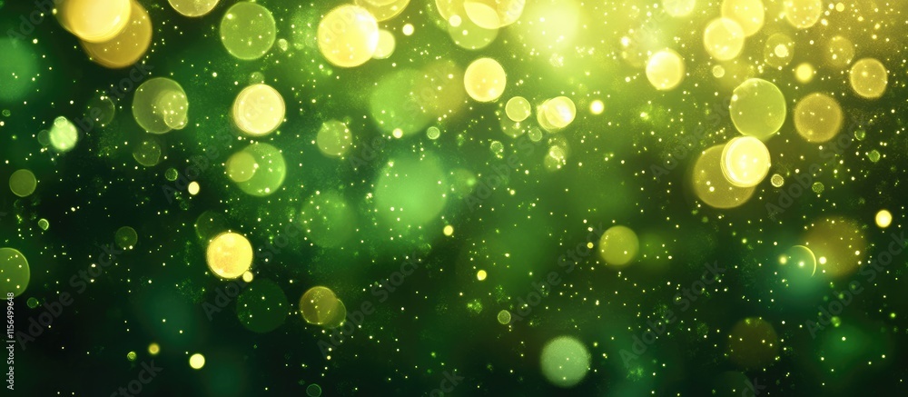 Poster luminous green abstract background with soft bokeh effects and vibrant texture suitable for creative