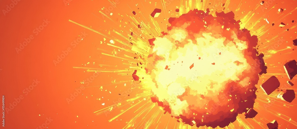 Poster colorful abstract explosion artwork with bright background and space for custom text or graphics
