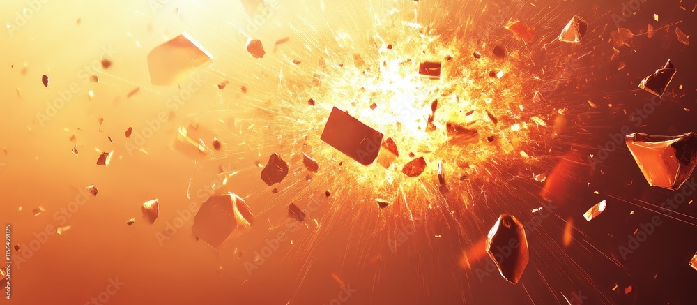 Poster vibrant abstract explosion background with dynamic light effects and clear space for text or brandin