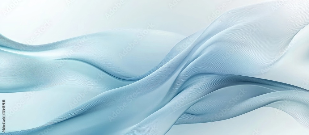 Poster elegant abstract waves in smooth metallic fabric with clear copyspace for text or branding use in mo