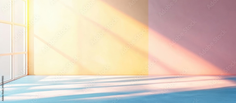 Poster abstract minimalist classroom background with soft light and copy space for text ideal for education