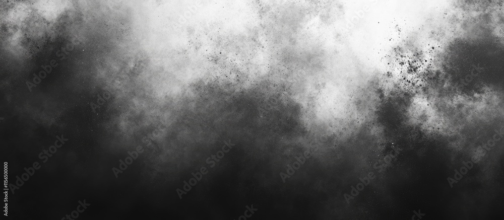 Aufkleber abstract black and white dust particles texture with blank space for custom text or graphic elements