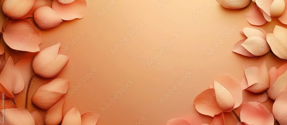 Poster elegant abstract dry lotus flower background with ample copy space for text design