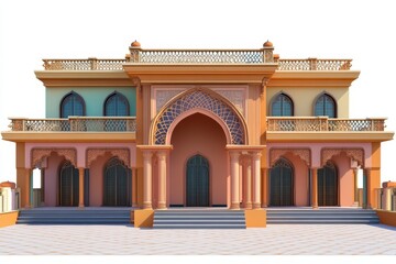 Naklejka premium Indian mansion on white background