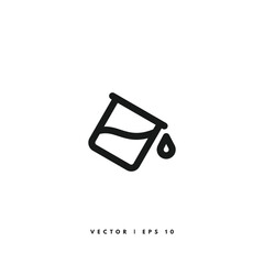Paint Bucket Icon. Editable Stroke