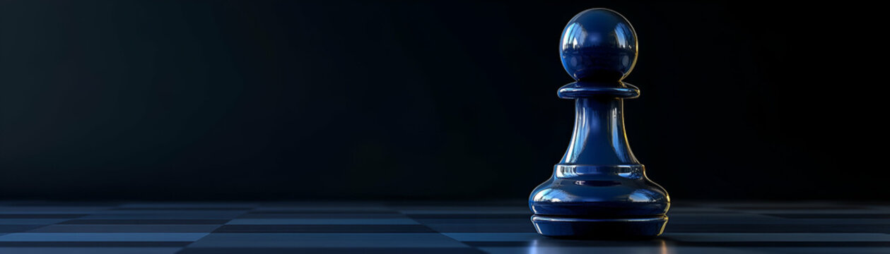 Dark Blue Chess Pawn on Board, Strategy, Game, Competition, Power, Victory,  Challenges,  Risk,  Decision-Making,  Success,  Planning,  Leadership,   Ambition,   Foresight,   Calcu