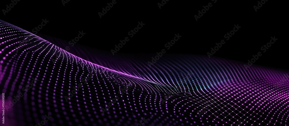 Poster abstract digital wave background with global connectivity theme featuring vibrant colors and space f