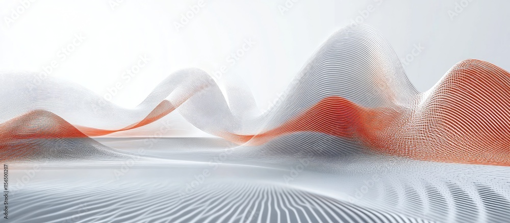 Poster Abstract Flowing Wave Design with Linear Shapes and Space for Text Placement