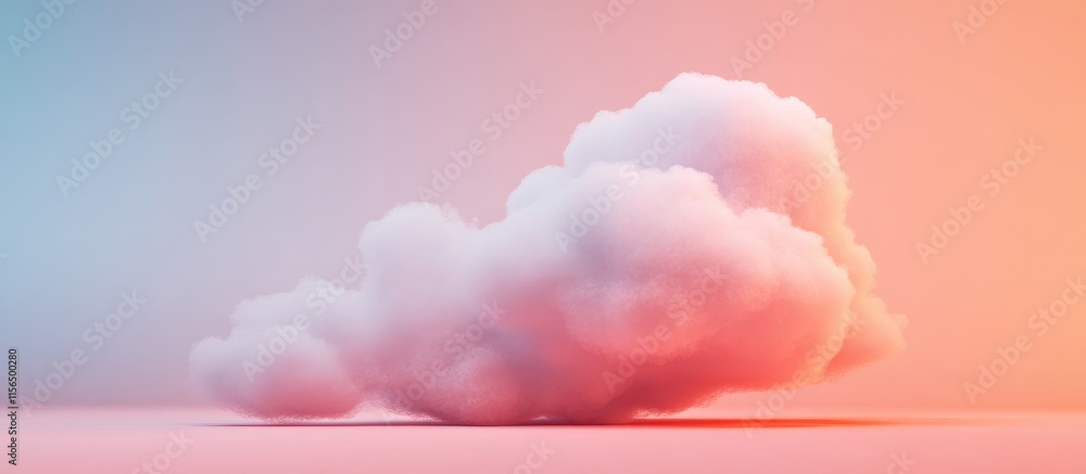 Poster 3d cloud illustration supported by abstract network with gradient background and empty space for tex