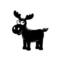 Moose cartoon vector silhouette