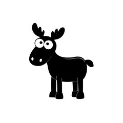 Moose cartoon vector silhouette