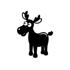 Moose cartoon vector silhouette