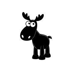 Moose cartoon vector silhouette