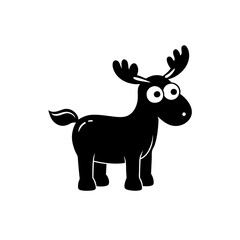 Moose cartoon vector silhouette